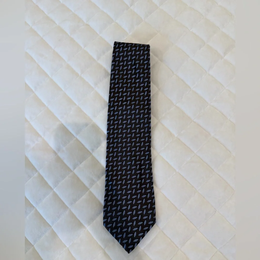 Alfred Dunhill blue and brown silk neck tie